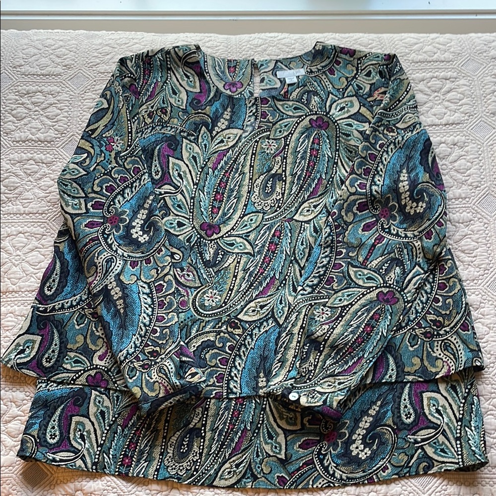 J. Jill Multicolor Paisley Blouse